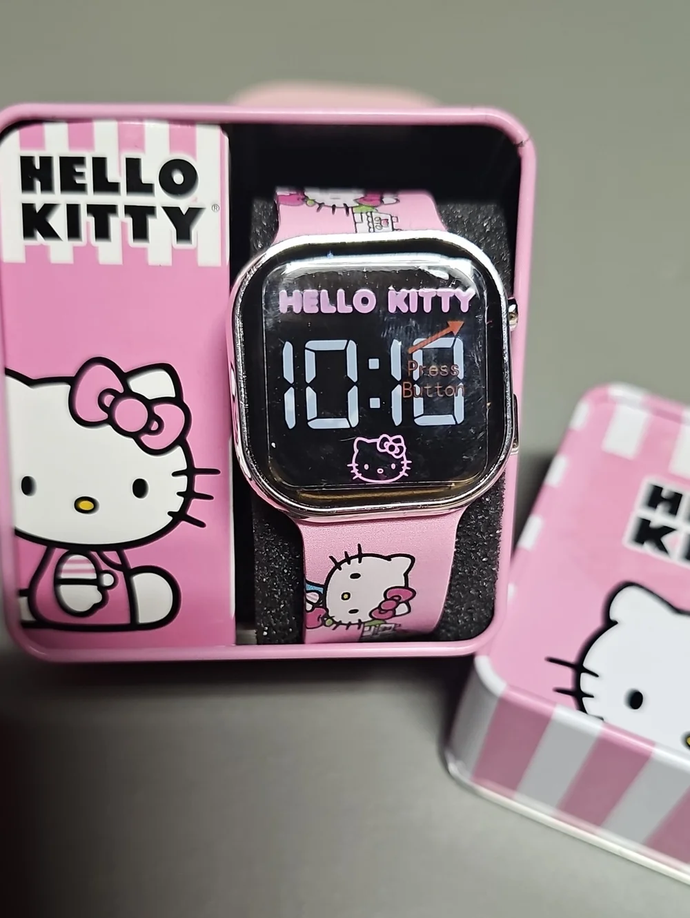 Sanrio Hello Kitty Pink LED Digital Watch Touch Screen Accutime NIB